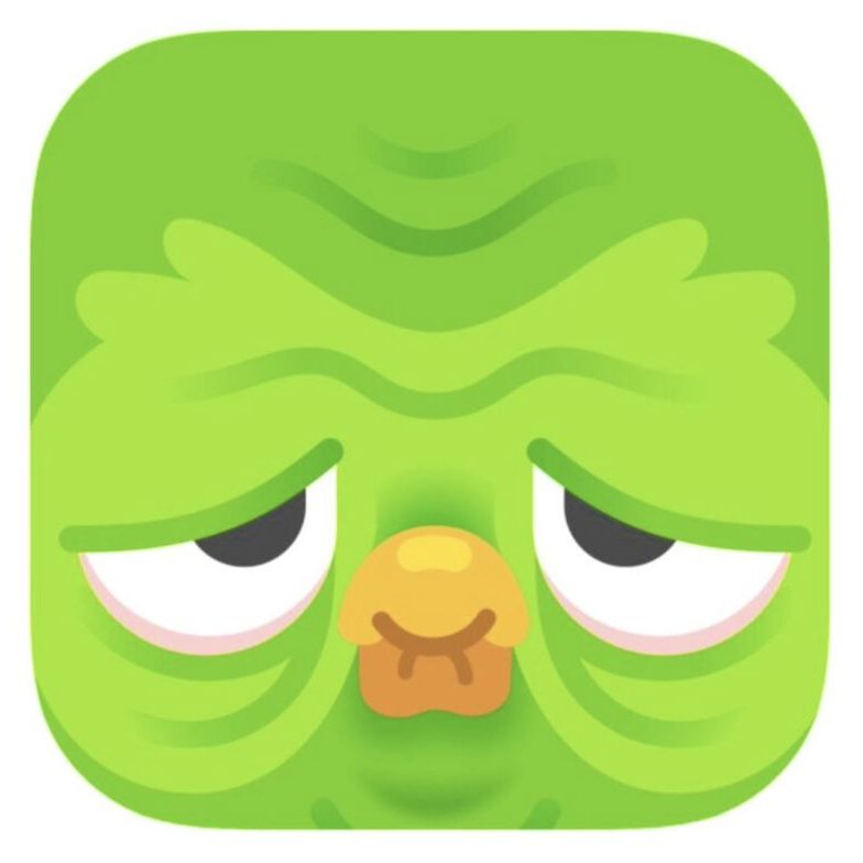 Coruja mascote do Duolingo aparece cabisbaixa e triste