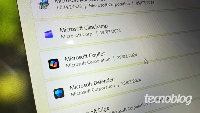 Aplicativo do Microsoft Copilot na lista de programas do Windows (imagem: Emerson Alecrim/Tecnoblog)
