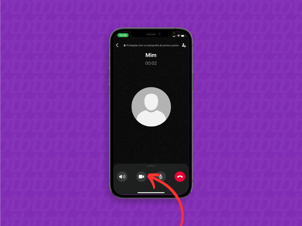 Captura de tela mostra como alternar entre chamada de voz e vídeo no WhatsApp