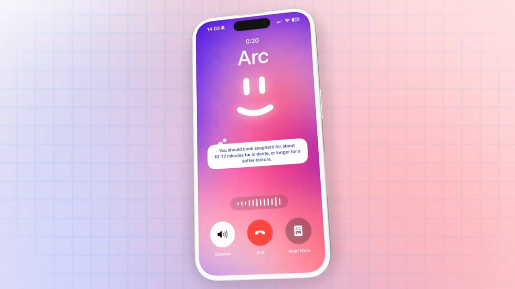 Smartphone durante ligação do Call Arc