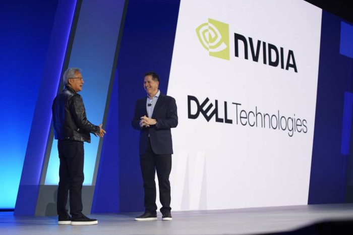 Jensen Huang e Michael Dell (imagem: divulgação/Nvidia)