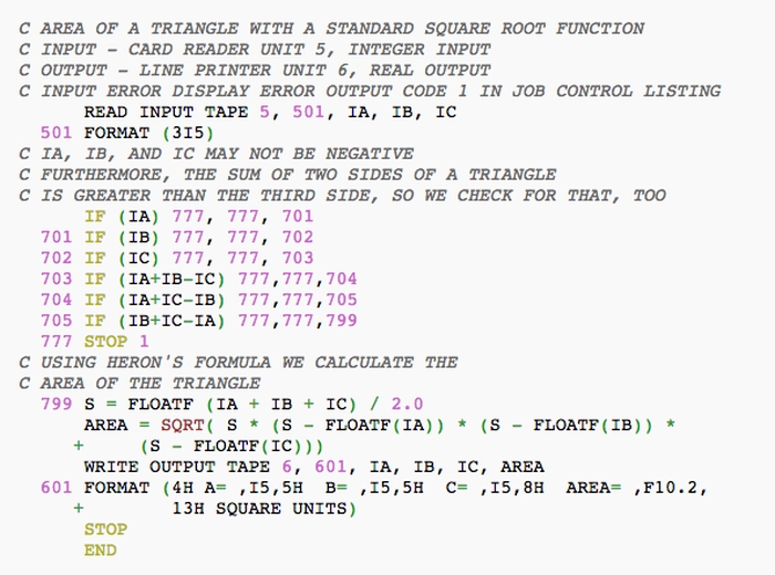 Código em Fortran (imagem original: Russel Davies/Flickr)