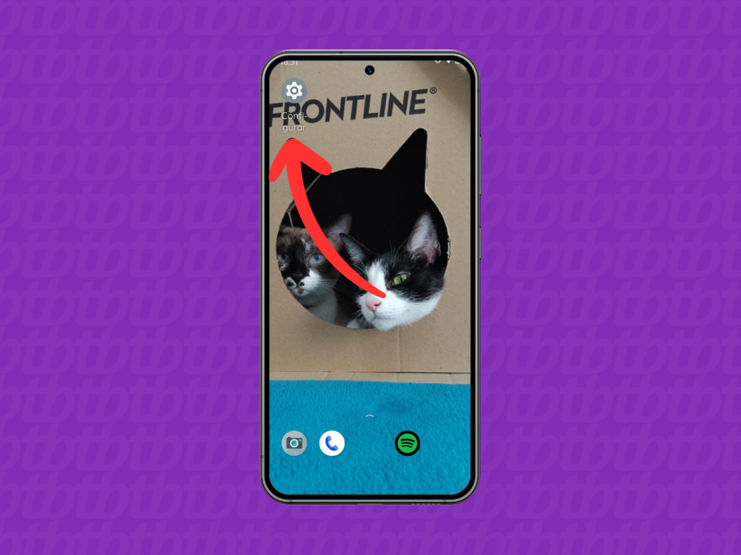 Captura de tela do celular Motorola mostra como acessar o aplicativo Configurar