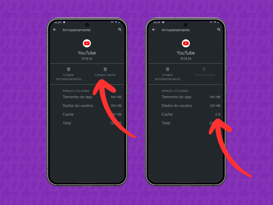 Capturas de tela do celular Motorola mostram como limpar o cash de um app