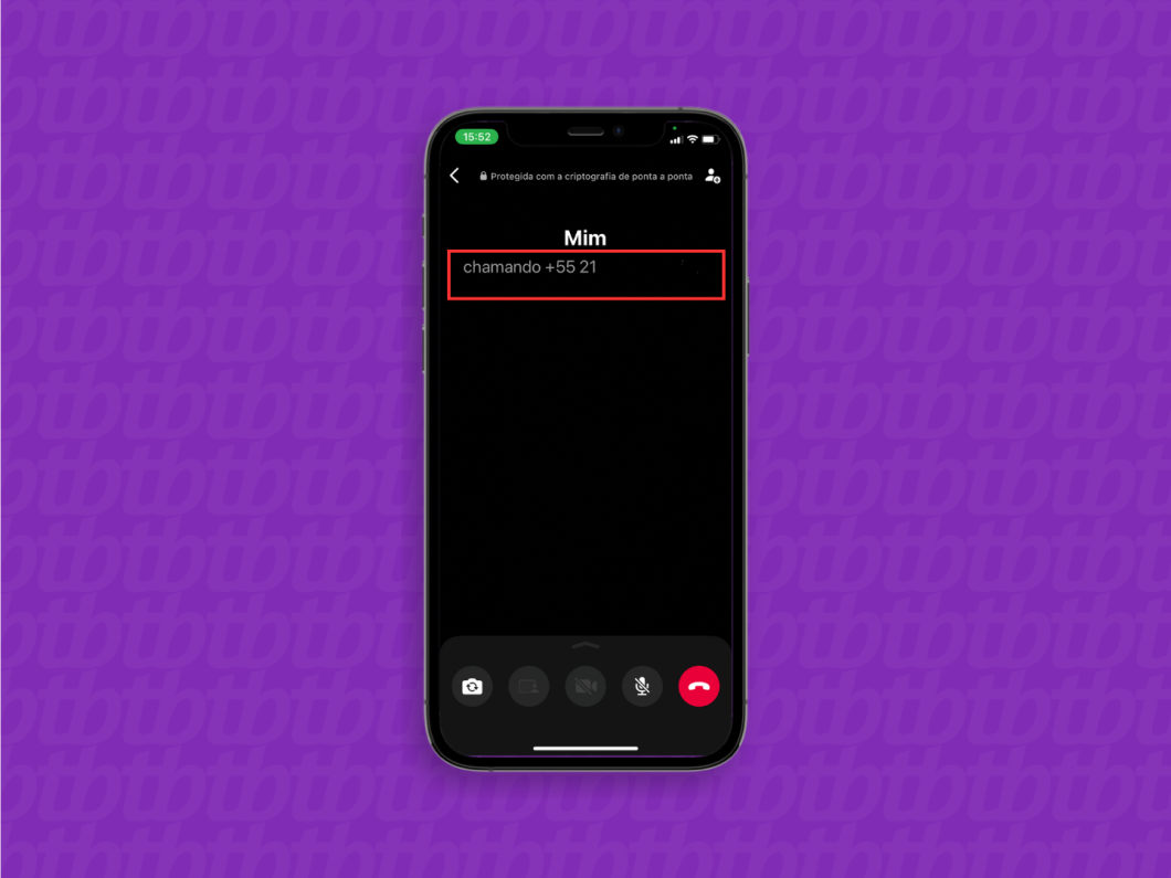 Captura de tela mostra a mensagem "Chamando" na tela do WhatsApp
