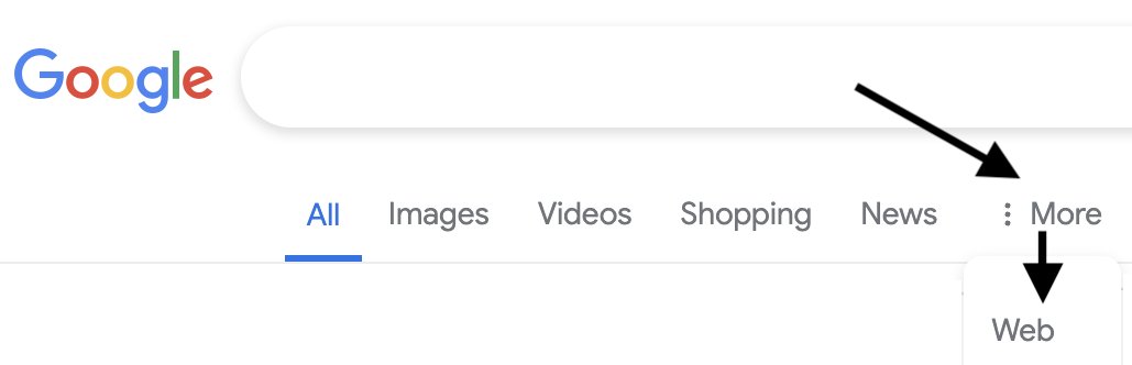 Botão web nos resultados de busca do Google