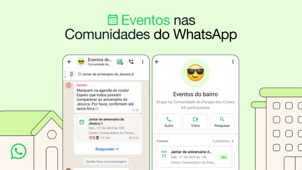 WhatsApp libera função de criar eventos em grupos, permitindo que participantes confirmem presença e recebam notificações do evento (Imagem: Divulgação/WhatsApp)