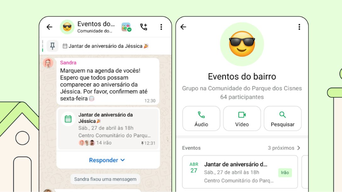 WhatsApp libera função de criar eventos em grupos, permitindo que participantes confirmem presença e recebam notificações do evento (Imagem: Divulgação/WhatsApp)