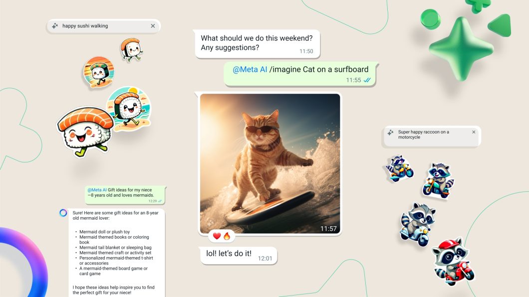 WhatsApp começa a liberar figurinhas geradas por IA no Brasil (imagem: divulgação/WhatsApp)