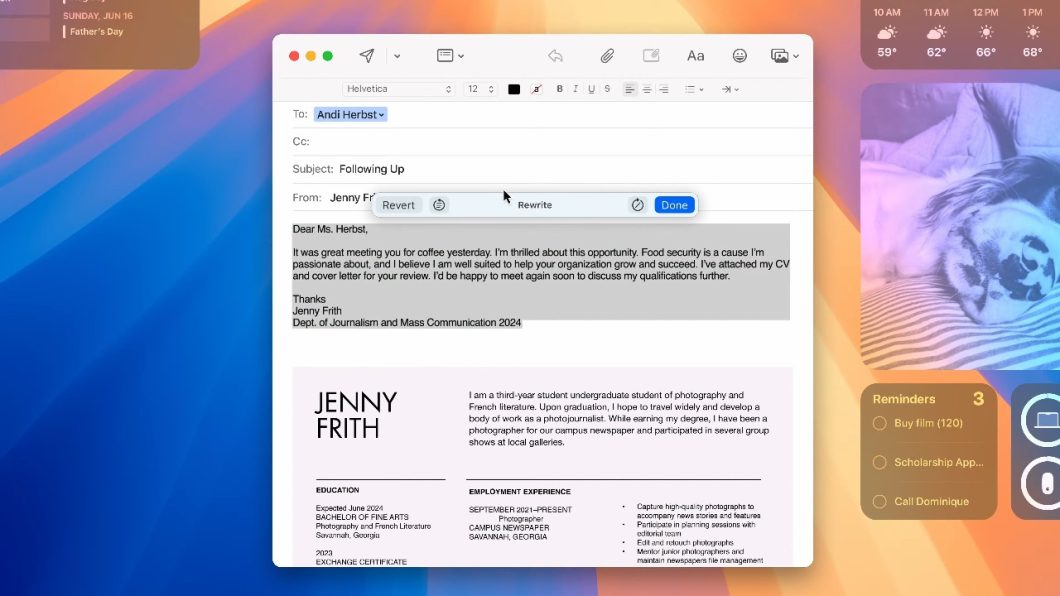 Mail para macOS reescreve mensagem (Imagem: Reprodução/Apple)