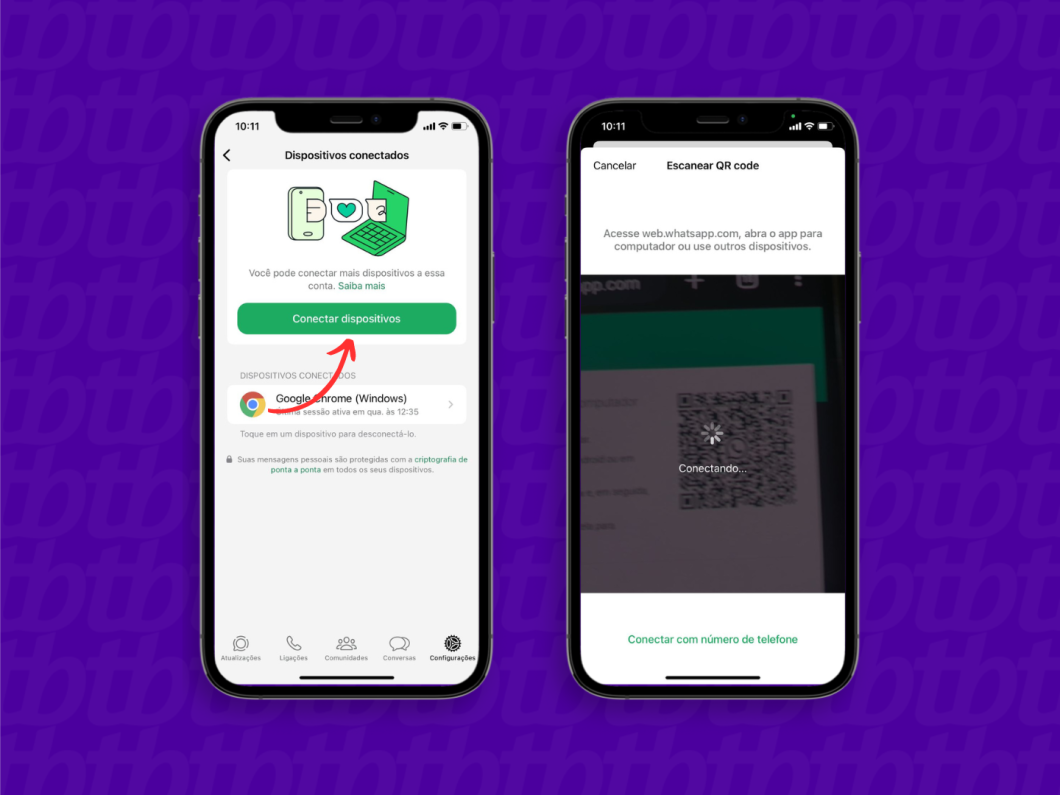 Escaneando o QR Code do WhatsApp Web pelo dispositivo principal iOS