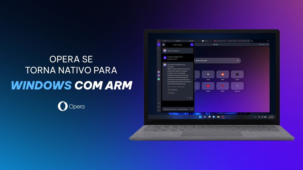 Opera One para Windows com chip Arm (imagem: divulgação/Opera)