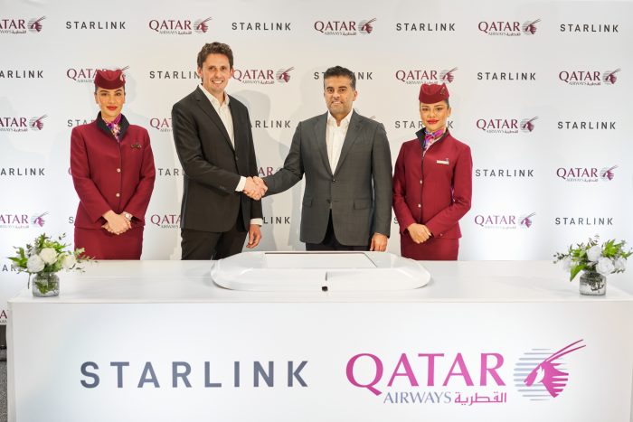 Qatar Airways fecha parceria com Starlink (imagem: divulgação/Qatar Airways)