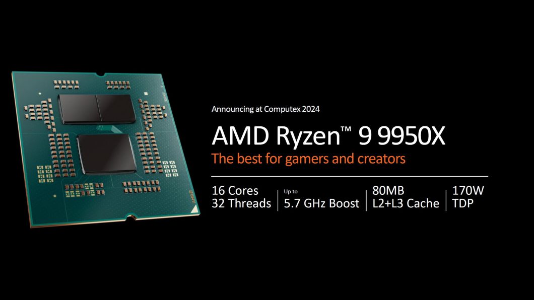 Ryzen 9 9950X é o novo processador topo de linha da AMD (Imagem: Divulgação/AMD)