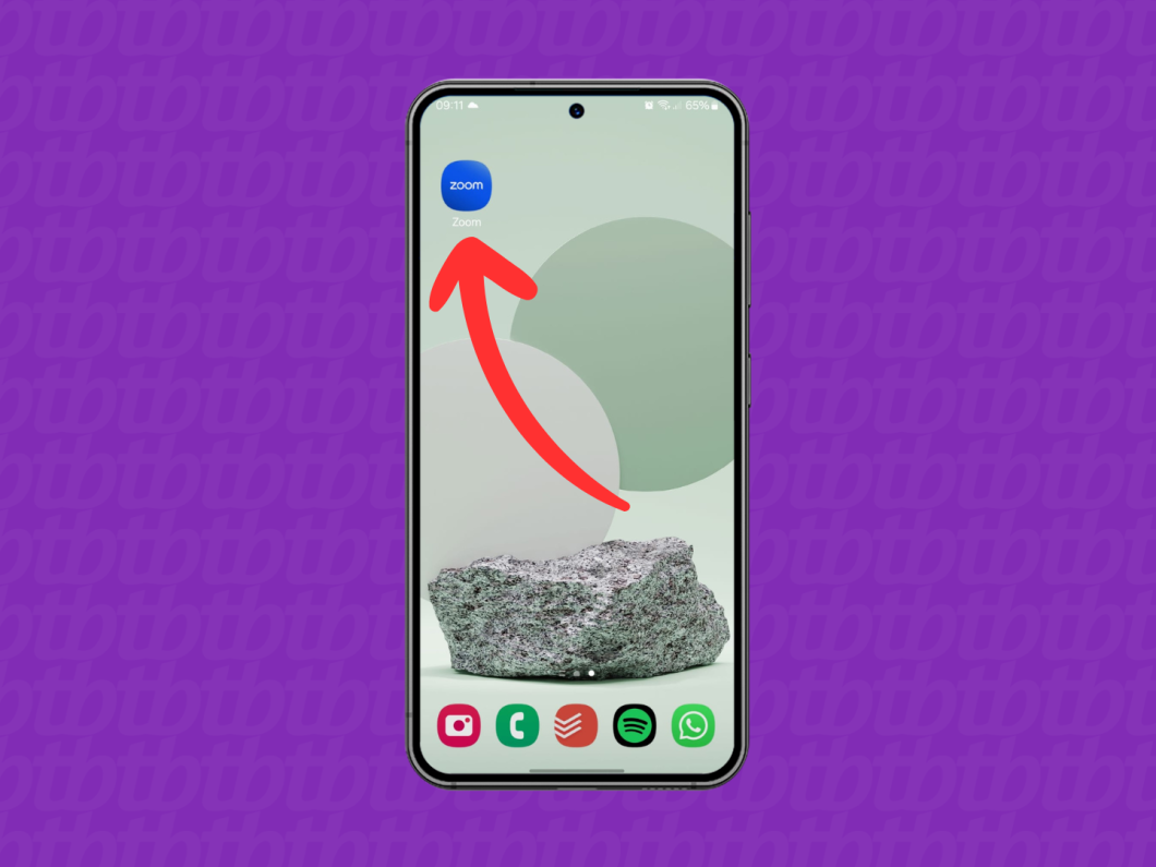 Captura de tela do celular Android mostra como acessar o aplicativo Zoom