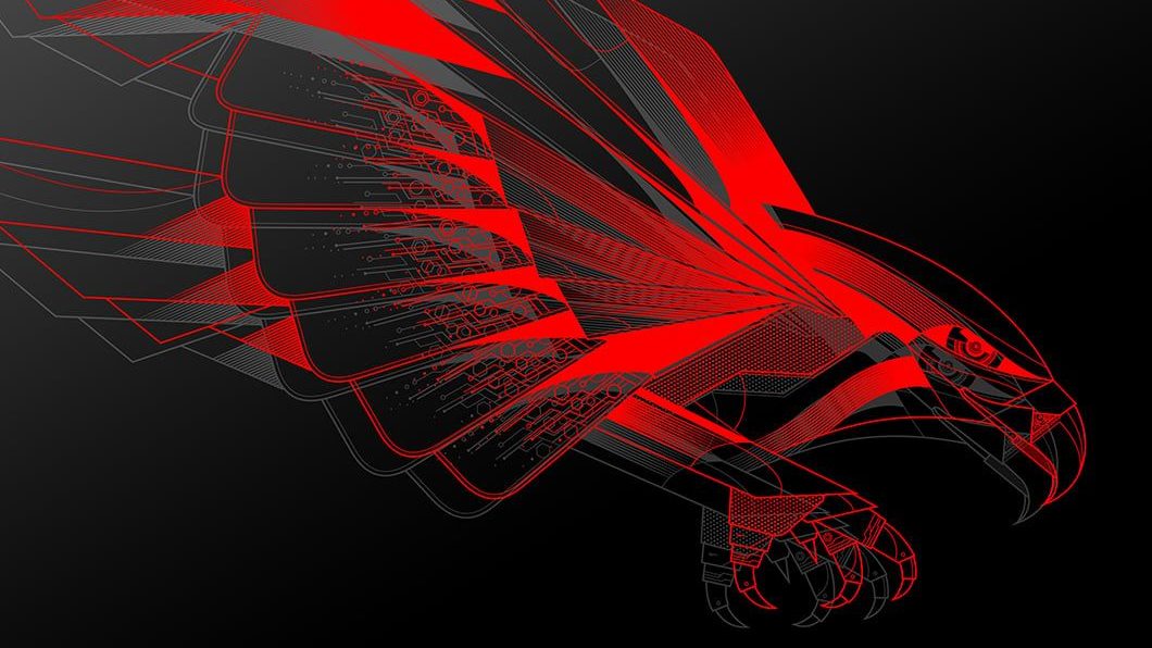 Ilustração de um falcão vermelho