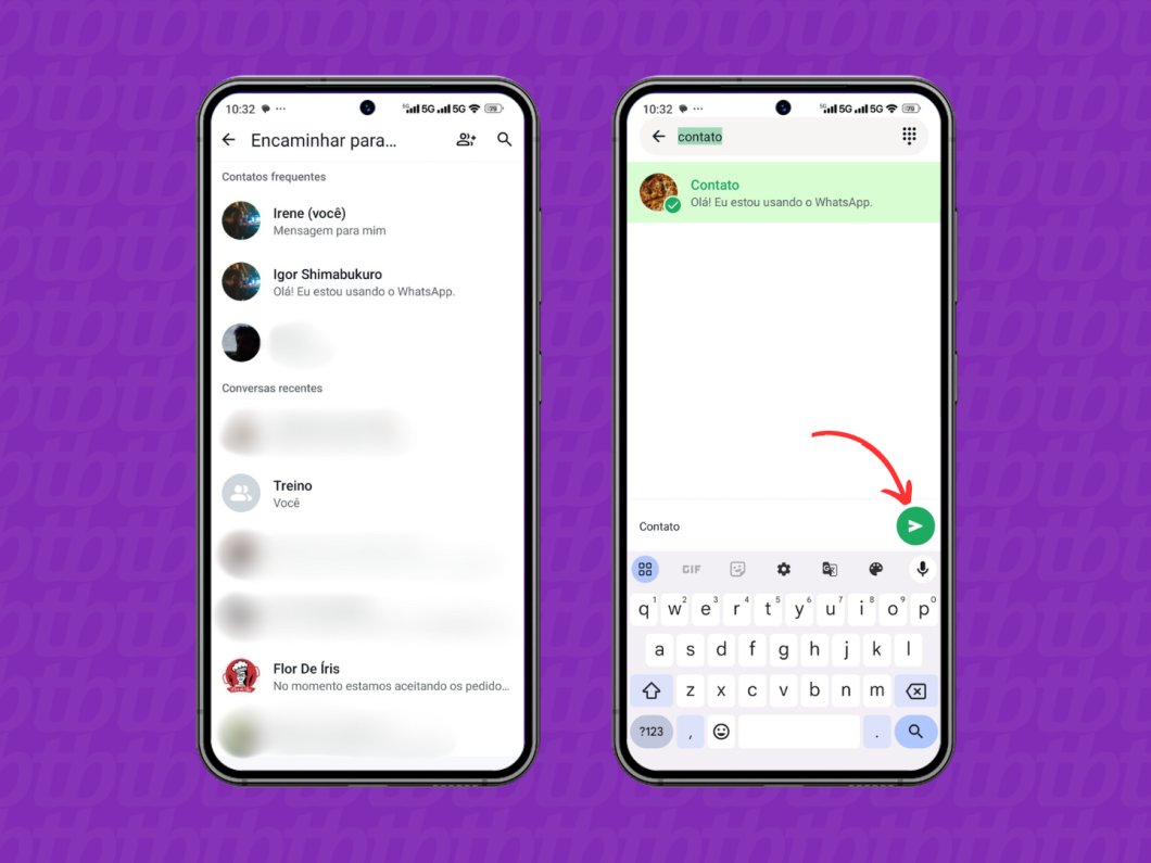 Encaminhando Status do WhatsApp para conversas específicas