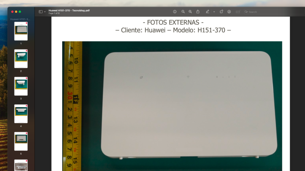 Foto do Huawei H151-370 — o roteador tem o formato de um retângulo e é branco. O item em questão não apresenta nenhuma marca ou logo de operadora.