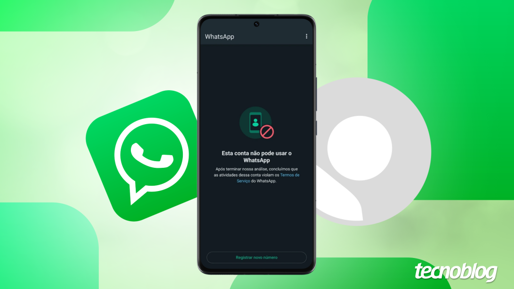 Ilustração de captura de tela de WhatsApp banido