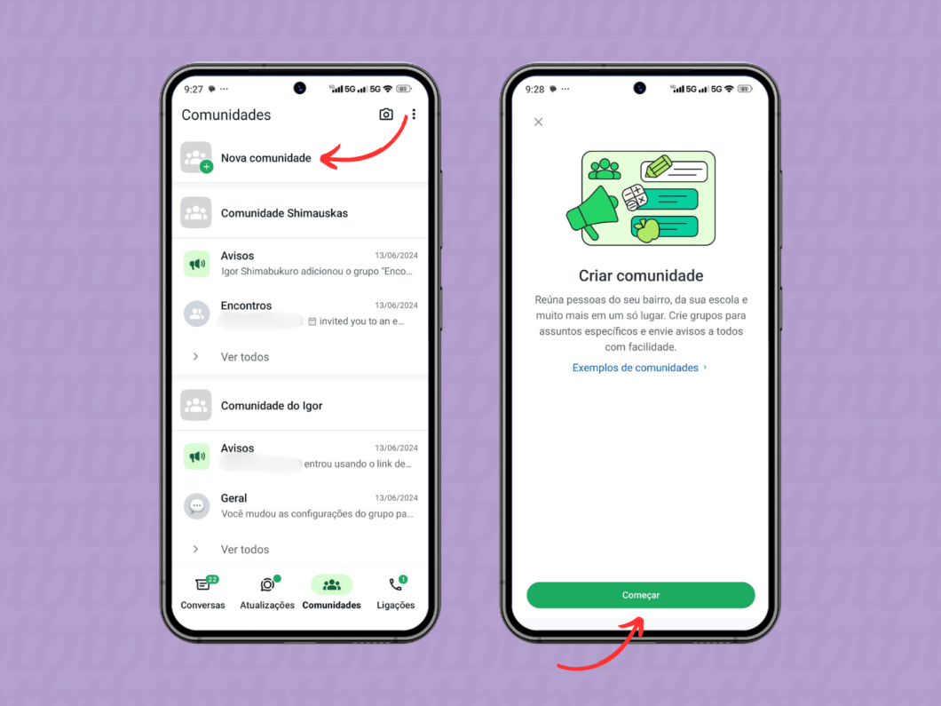 Criando uma nova comunidade do WhatsApp pelo celular