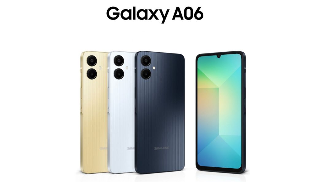 Galaxy A06 tem como principal novidade o visual com ilha de botões (Imagem: Divulgação/Samsung)