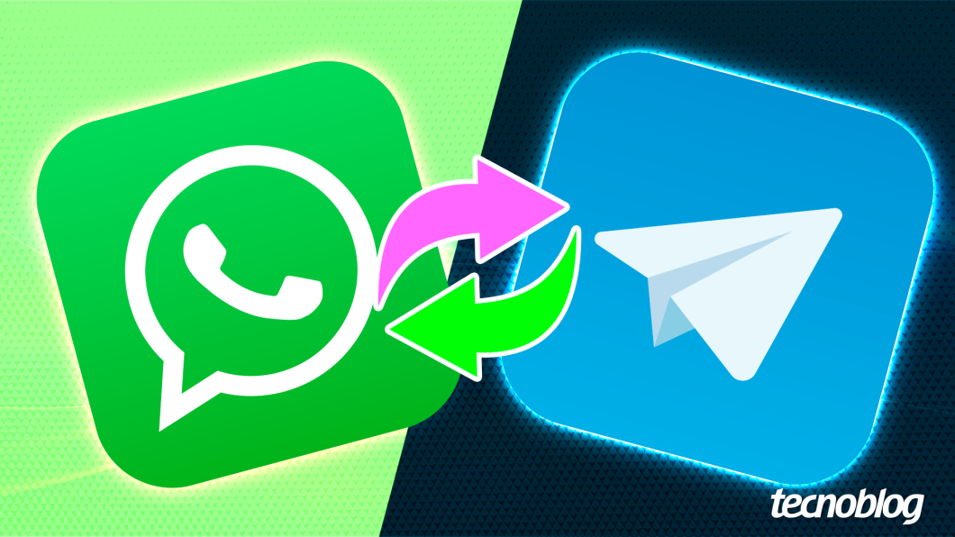 Ilustração sobre a transferência de figurinhas entre WhatsApp e Telegram