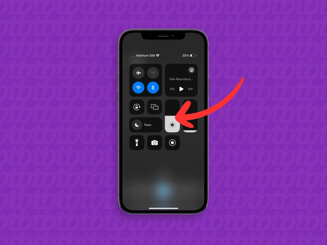 Captura de tela do iPhone mostra como acessar as configurações de brilho de tela