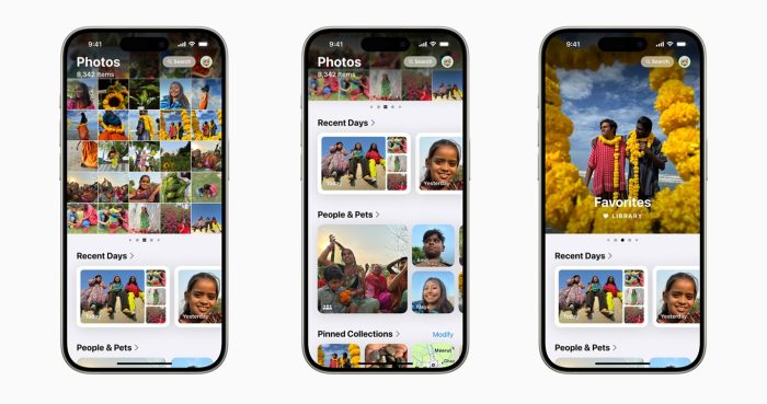 Aplicativo Fotos no iOS 18 (imagem: divulgação/Apple)