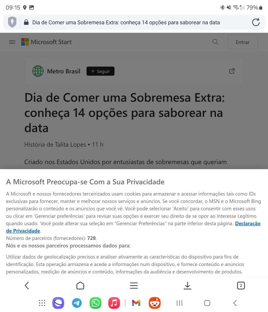 Tamanho de formulário de preferências de cookies faz com que usuários acabem aceitando tudo na Europa (Imagem: Reprodução/Tecnoblog)