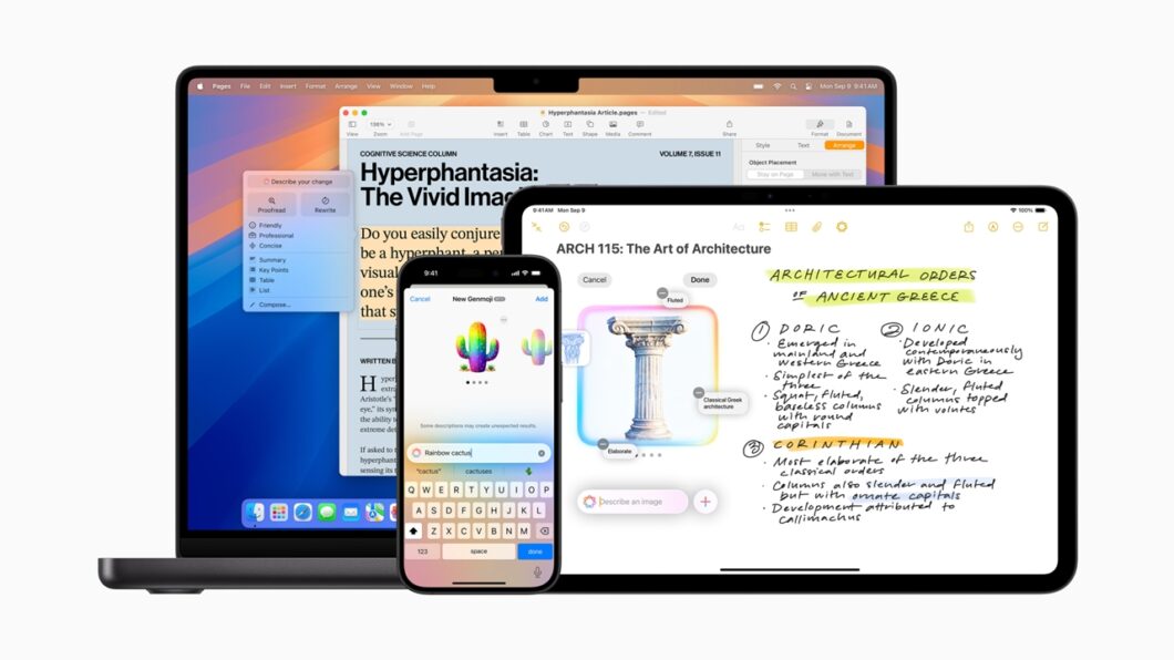 Além do iOS 18.2, Apple Intelligence ganha mais recursos no iPadOS 18.2 e no macOS 15.2 (imagem: reprodução/Apple)