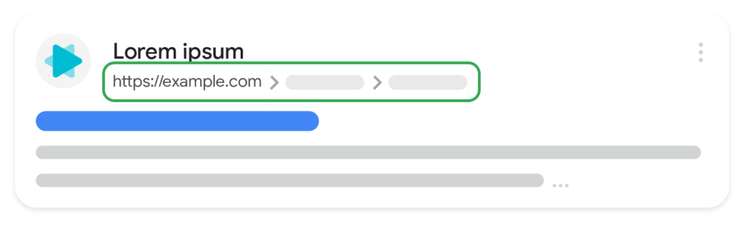 Como era a busca do Google com breadcrumbs