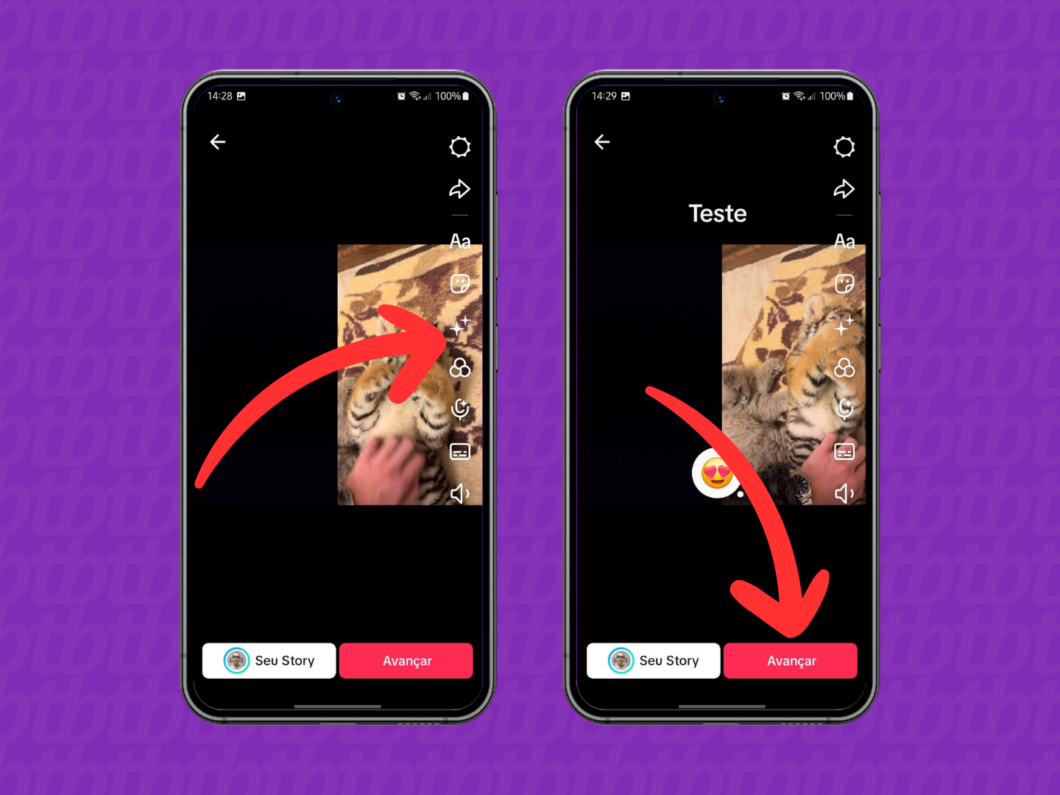 Captura de imagem do aplicativo TikTok mostra como personalizar o dueto