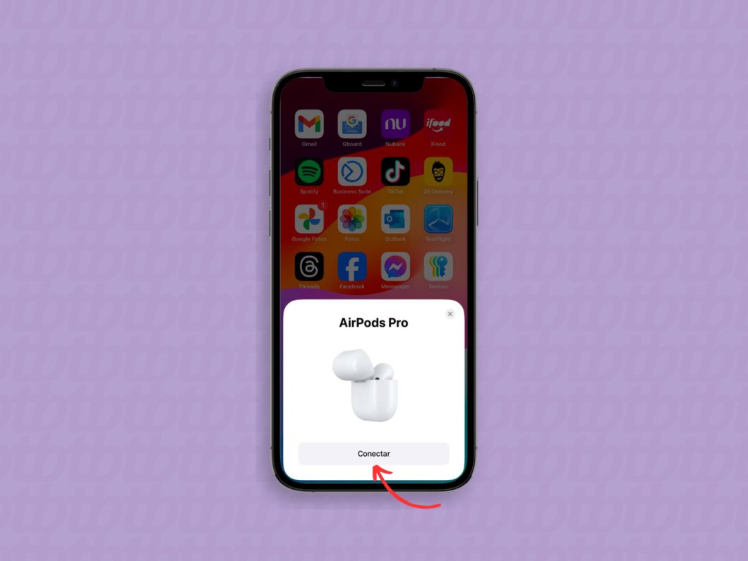 Conectando os Airpods ao iPhone via Bluetooth