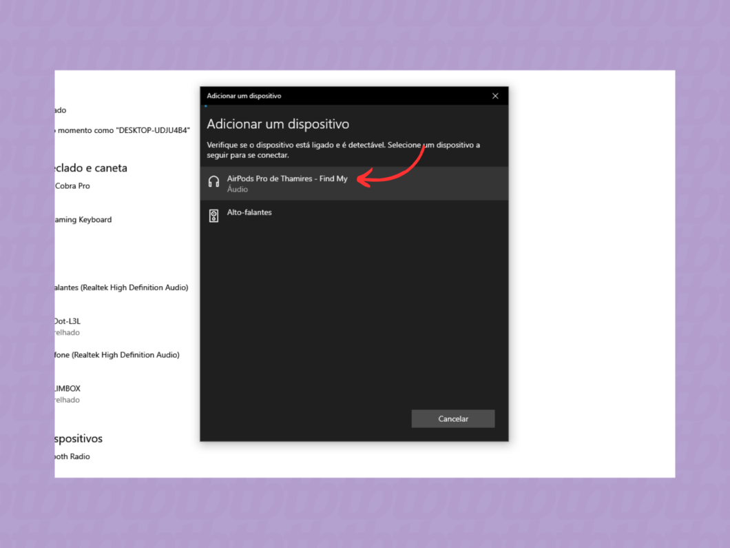 Pareando os Airpods ao PC com Windows via Bluetooth