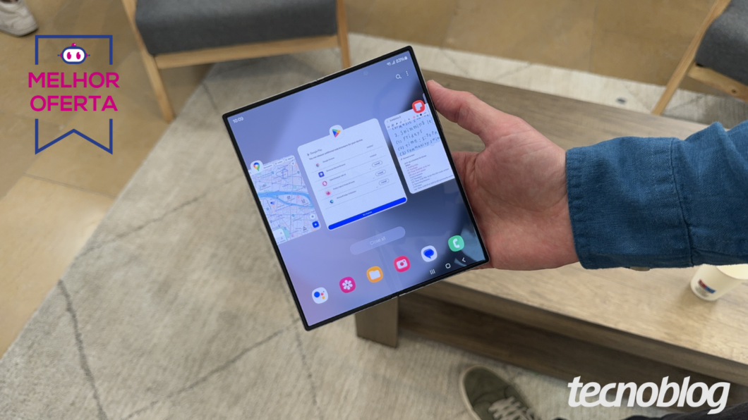 Galaxy Z Fold 6: tela interna de 7,6 polegadas (Foto: Thássius Veloso/Tecnoblog)