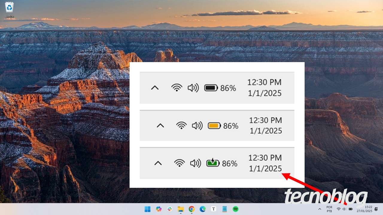 Agora é oficial: Microsoft vai melhorar ícone de bateria no Windows 11