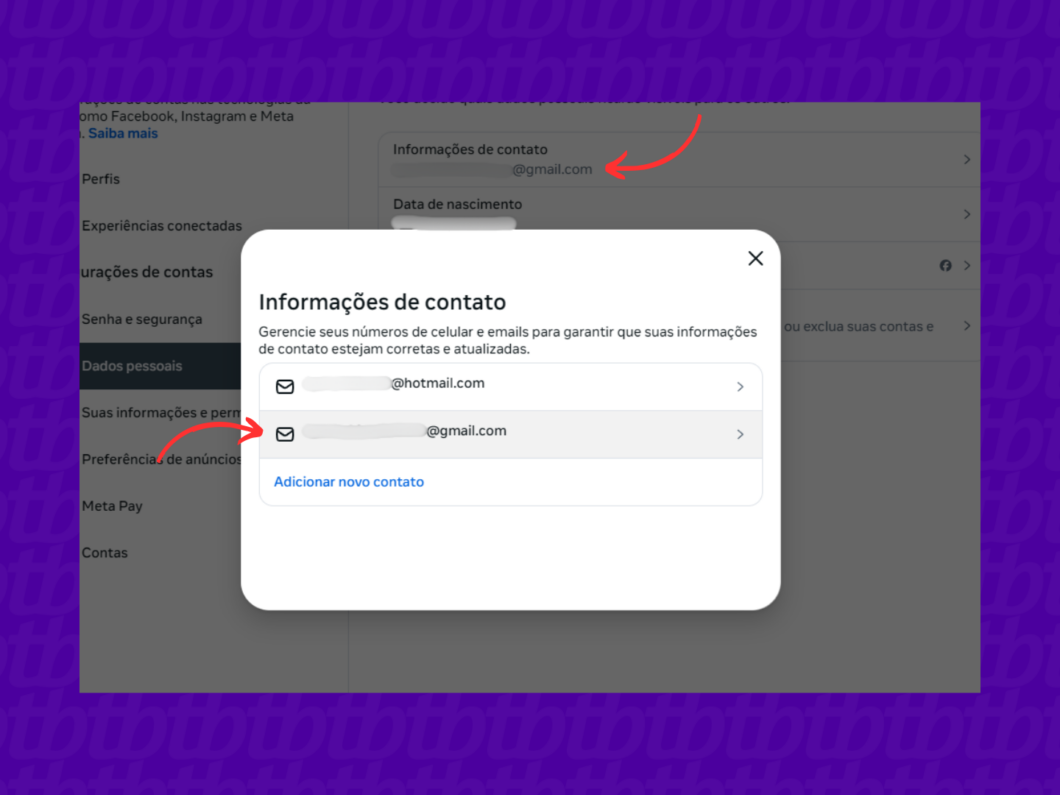 Alterando o e-mail principal do Facebook