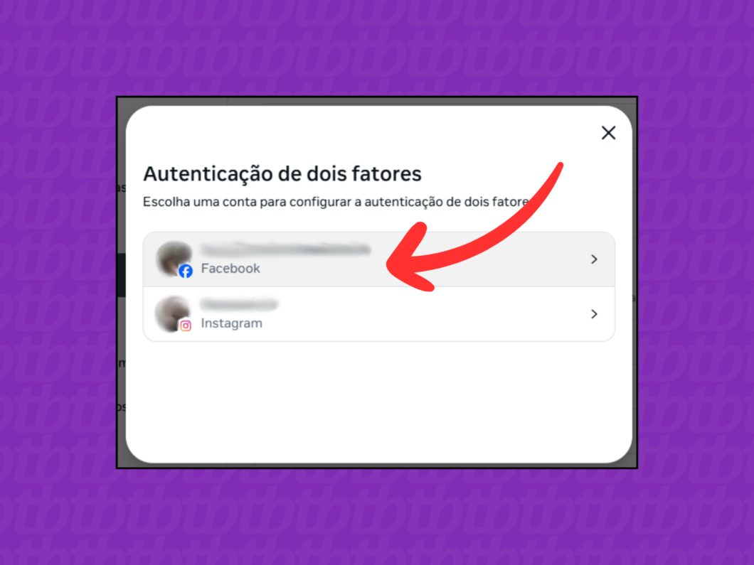 Captura de tela do site Facebook mostra como selecionar o perfil do facebook