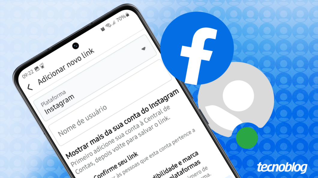 ilustração do Facebook mostra a tela "Adicionar novo link"