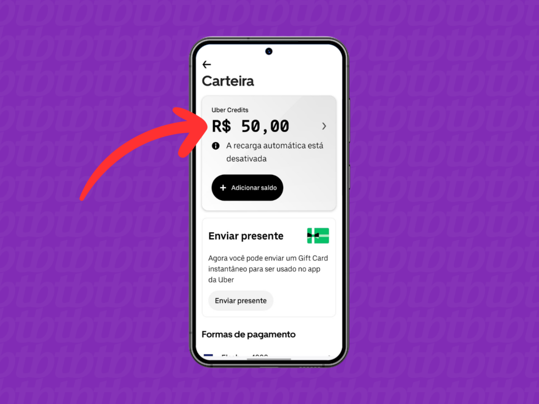 Verificando o saldo atualizado do Uber Cash