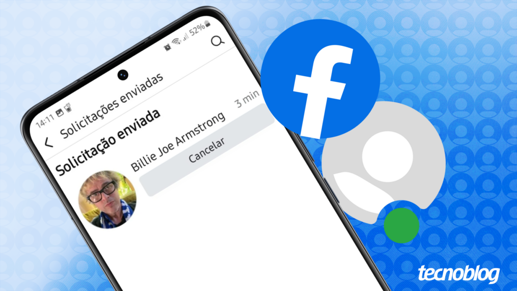 Ilustração do Facebook mostra tela de Solicitações enviadas
