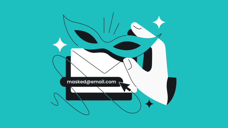 Ilustração sobre mascaramento de e-mail