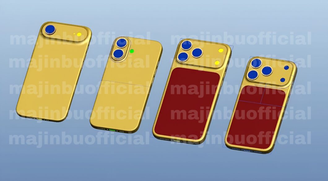 Suposta arte de CAD da linha iPhone 17 (imagem: reprodução/majinbu)