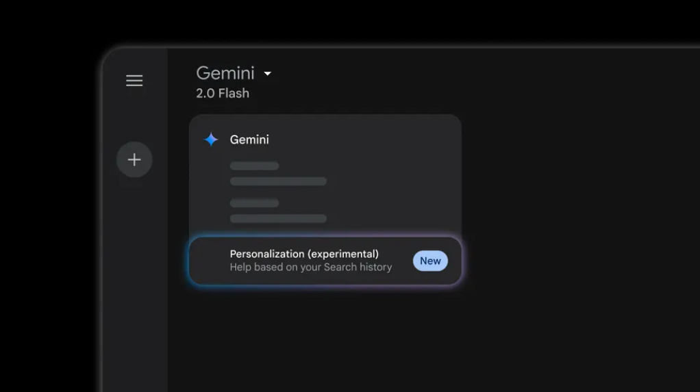 Captura de tela mostra nova funcionalidade do Google Gemini para acessar o histórico de navagação do usuário.