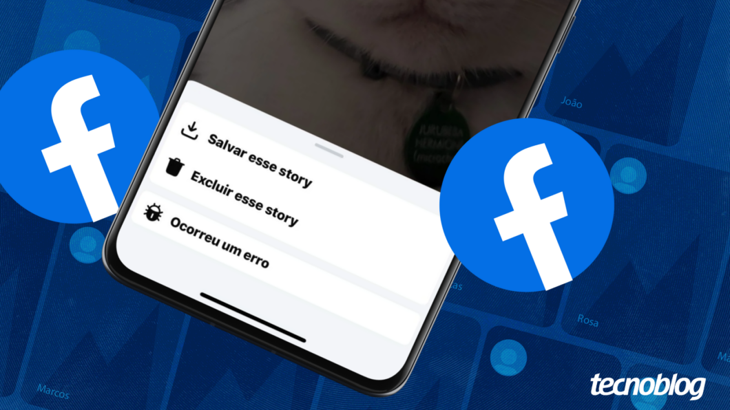 Ilustração do Facebook mostra a tela "Excluir esse story"