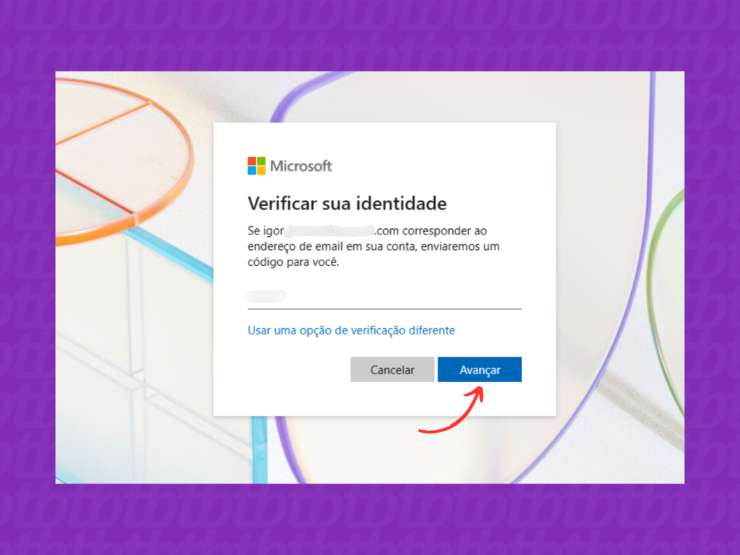 Confirmando sua identidade no Outlook