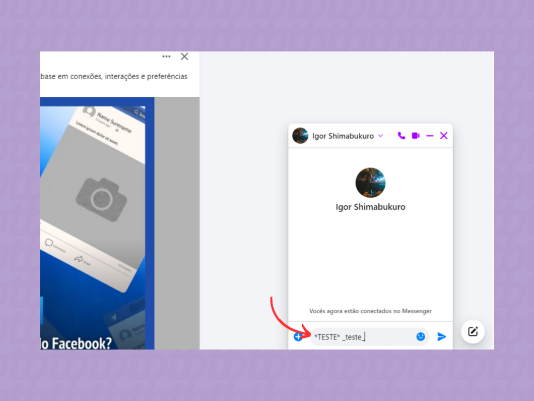 Deixando mensagens do Facebook Messenger em negrito e itálico