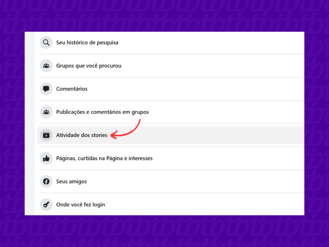 Entrando nas atividades de Stories do Facebook