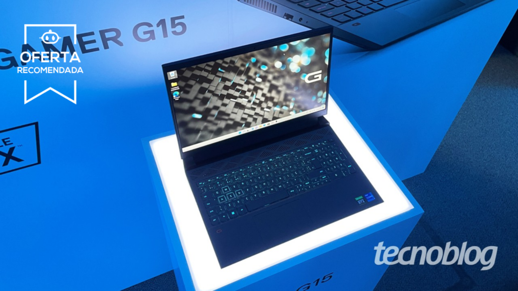 Notebook Gamer Dell G15 sobre suporte no lançamento