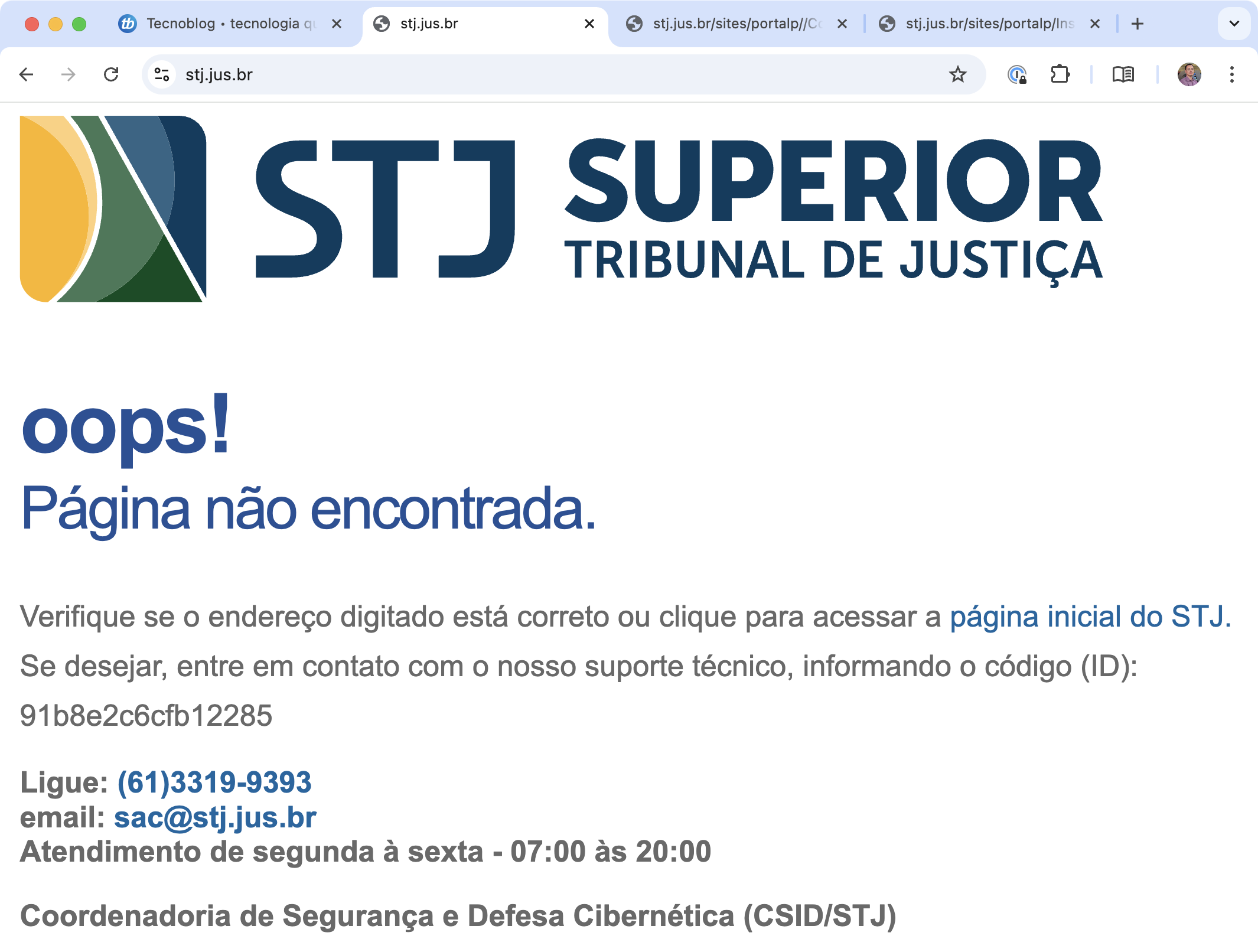 STJ sofre ataque hacker e site oficial fica 48 horas fora do ar